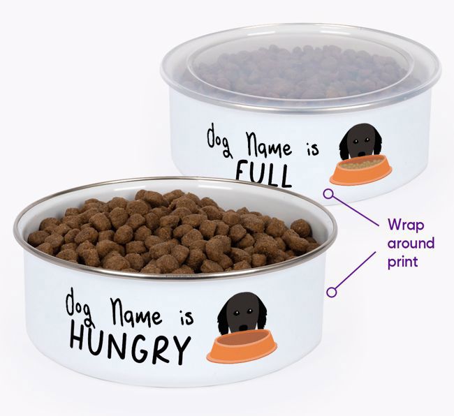 Hungry: Personalized {breedFullName} Enamel Dog Bowl